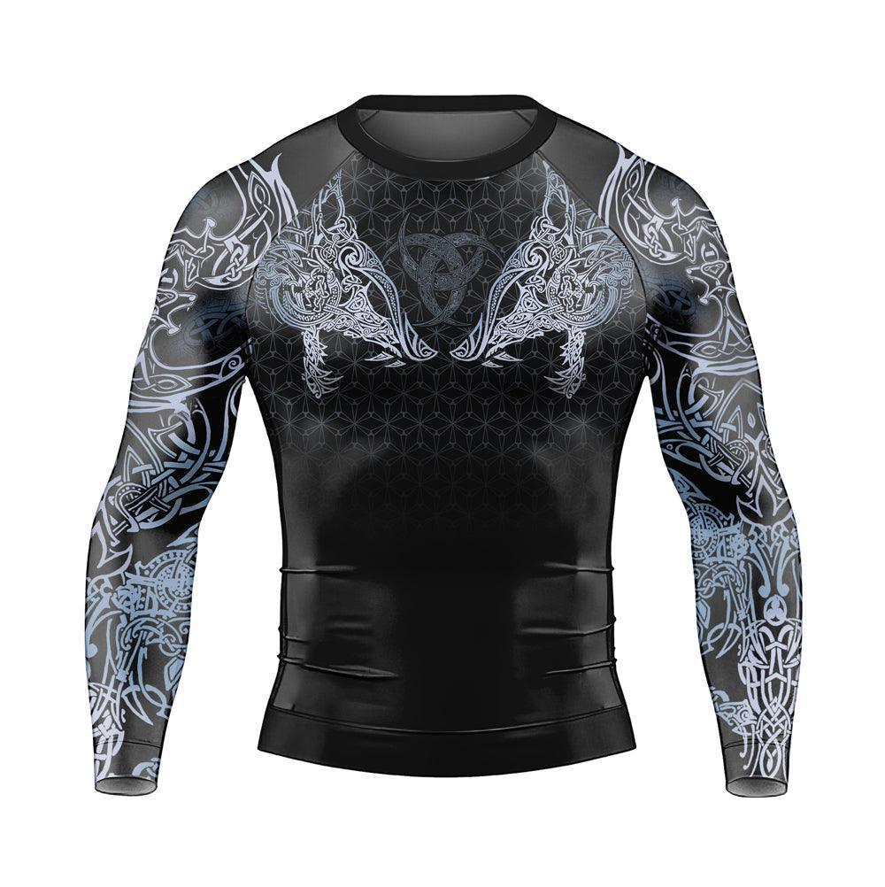 Geri & Freki Tattoo Viking Men's Long Sleeve Rash Guard
