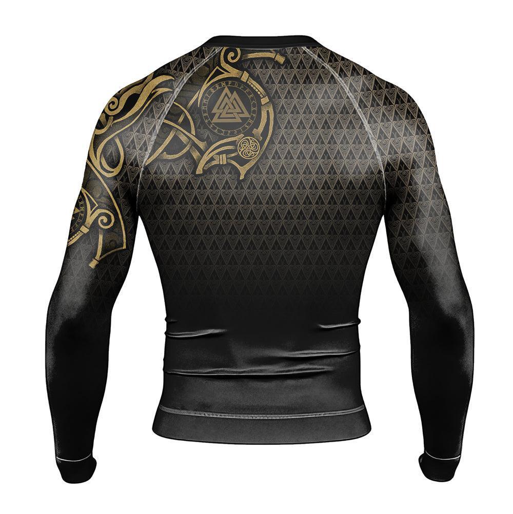 Viking Fenrir Symbol Rune Men's Long Sleeve Rash Guard