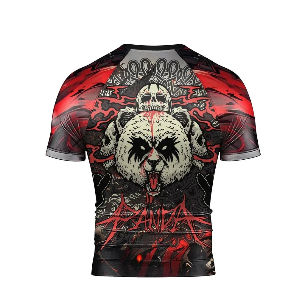 Panda Skull Short Sleeve Rash Guard