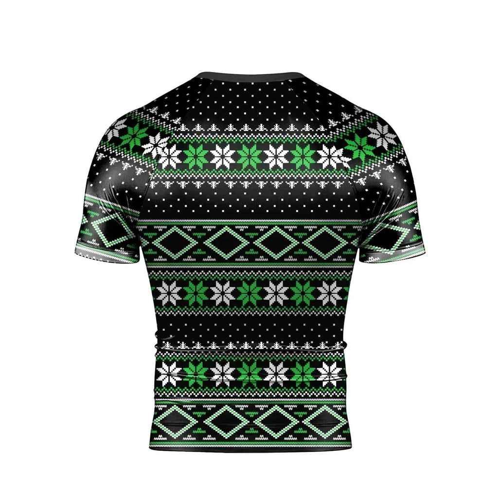 Santa Christmas Short Sleeve Rash Guard