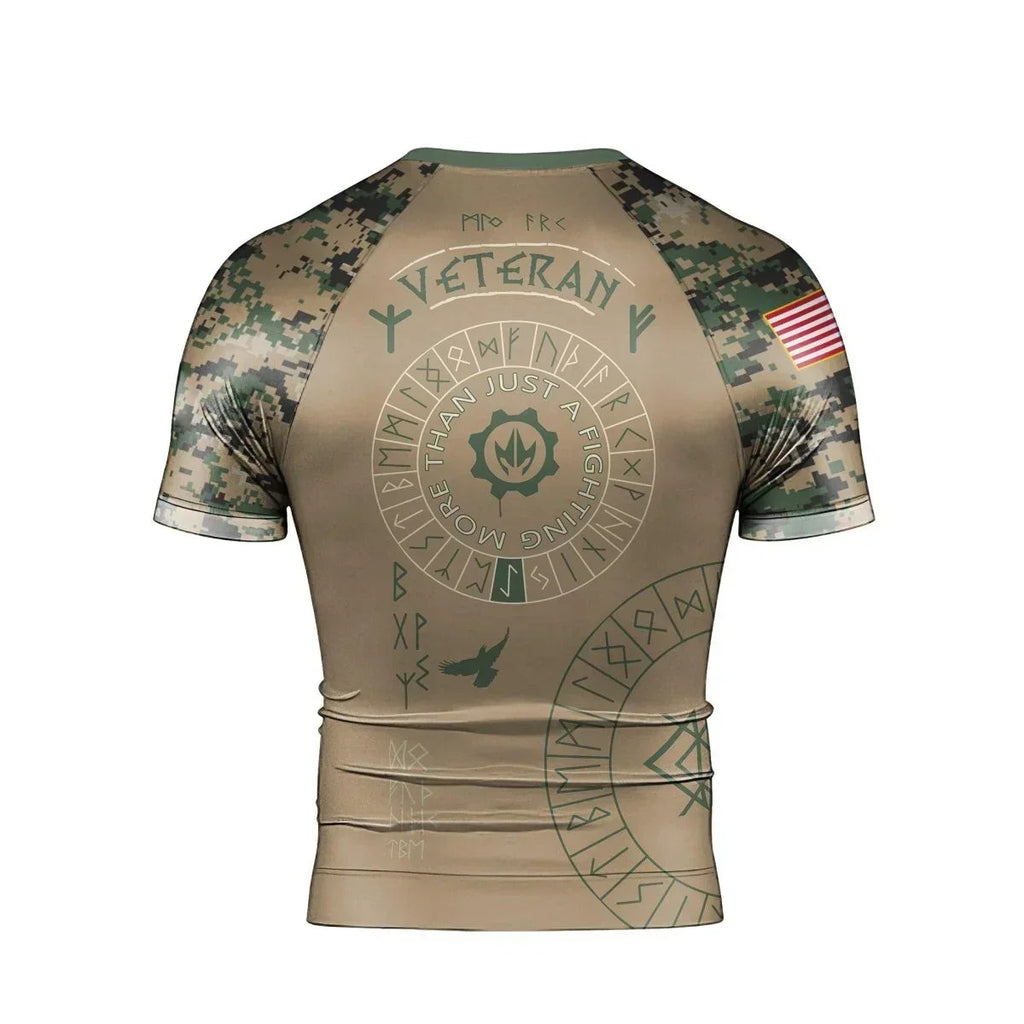 Marine Veteran Viking Men's Short Sleeve Rash Guard