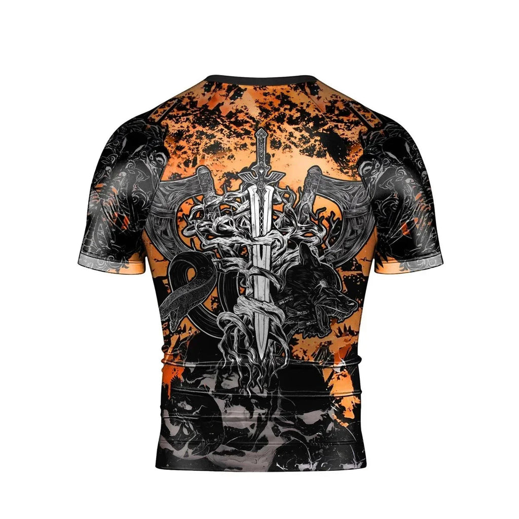 Raven Skull Men's Short Sleeve Rash Guard