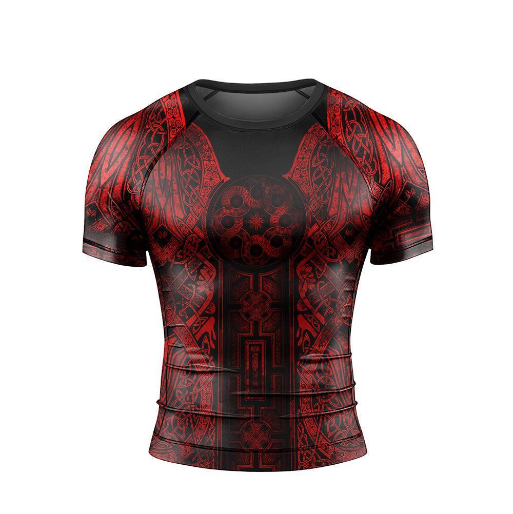 Viking Suncatcher Red Men's Short Sleeve Rash Guard