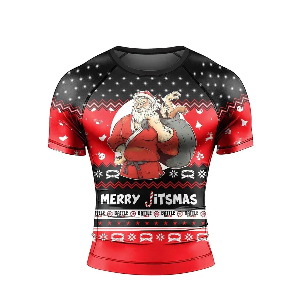 Villain Santa Claus Jitsmas Short Sleeve Rash Guard