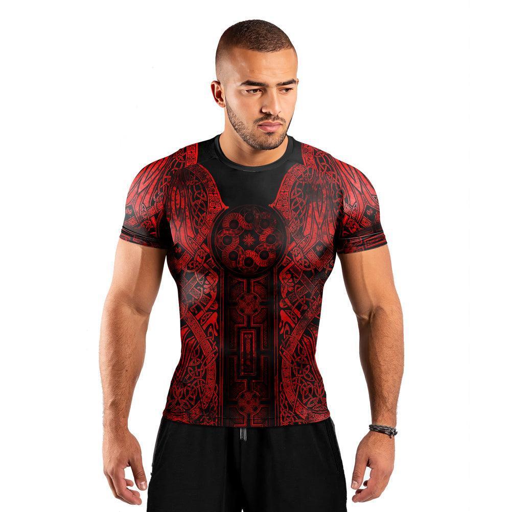 Viking Suncatcher Red Men's Short Sleeve Rash Guard