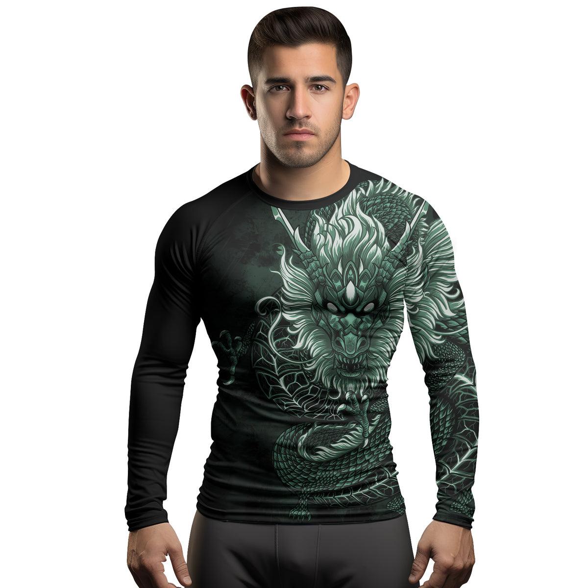 Rashninja Green Dragon Men's Long Sleeve Rash Guard