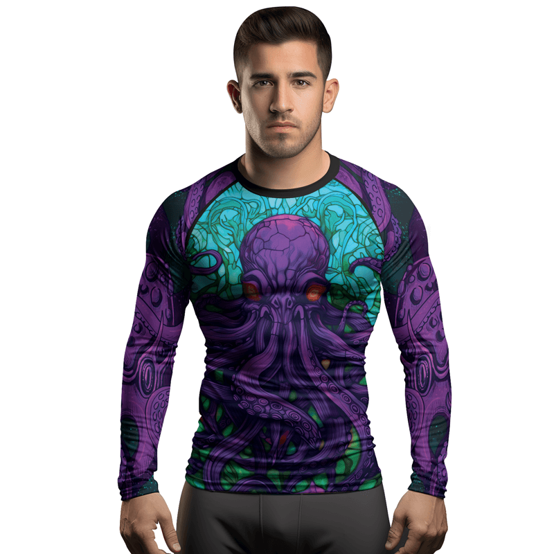 Rashninja Eldritch Entity Cthulhu Men's Long Sleeve Rash Guard