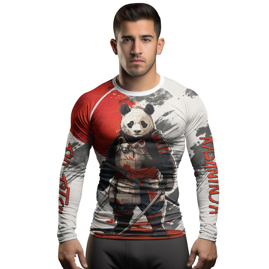 Rashninja Panda Samurai Armor Men's Long Sleeve Rash Guard