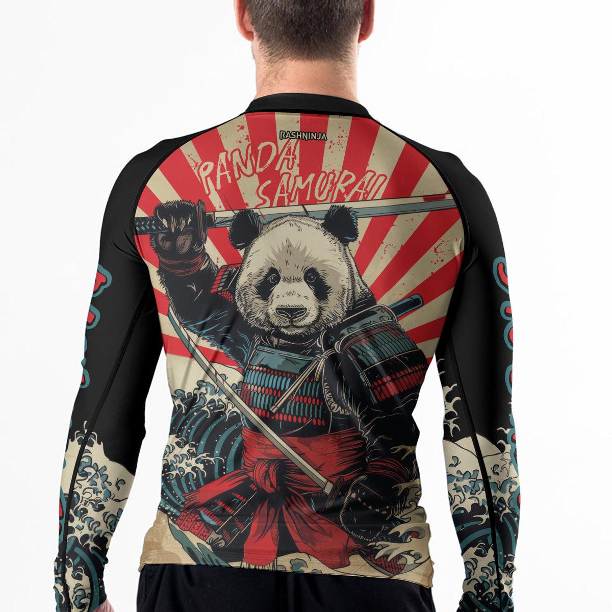 Rashninja Panda Samurai Men's Long Sleeve Rash Guard