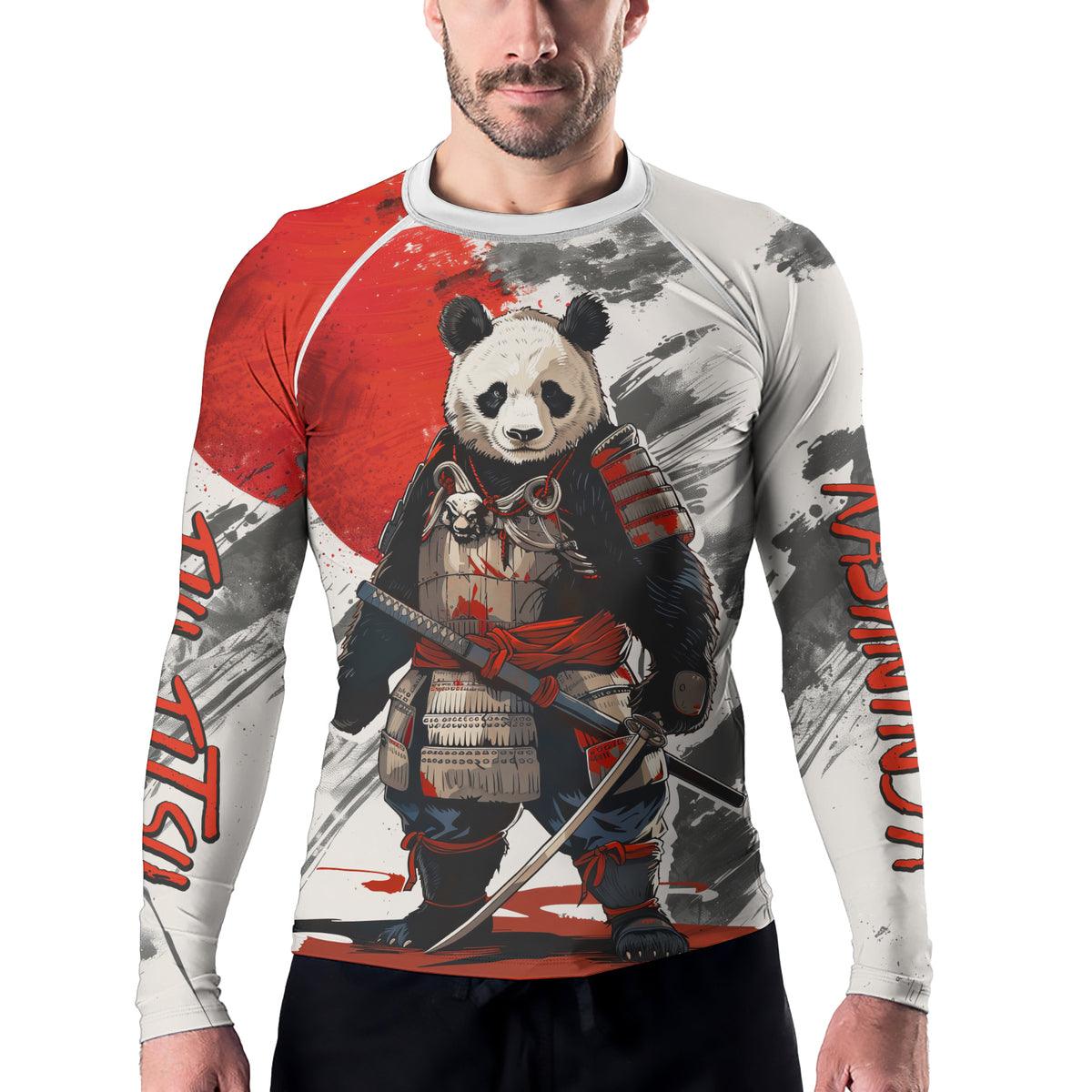 Rashninja Panda Samurai Armor Men's Long Sleeve Rash Guard
