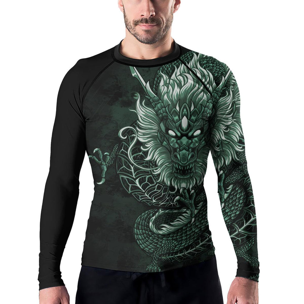 Rashninja Green Dragon Men's Long Sleeve Rash Guard