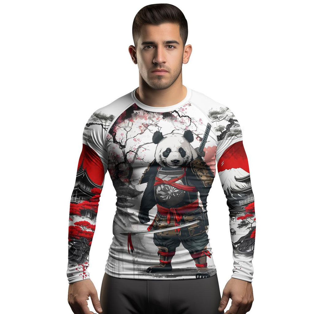 Rashninja Samurai Panda Warrior Men's Long Sleeve Rash Guard