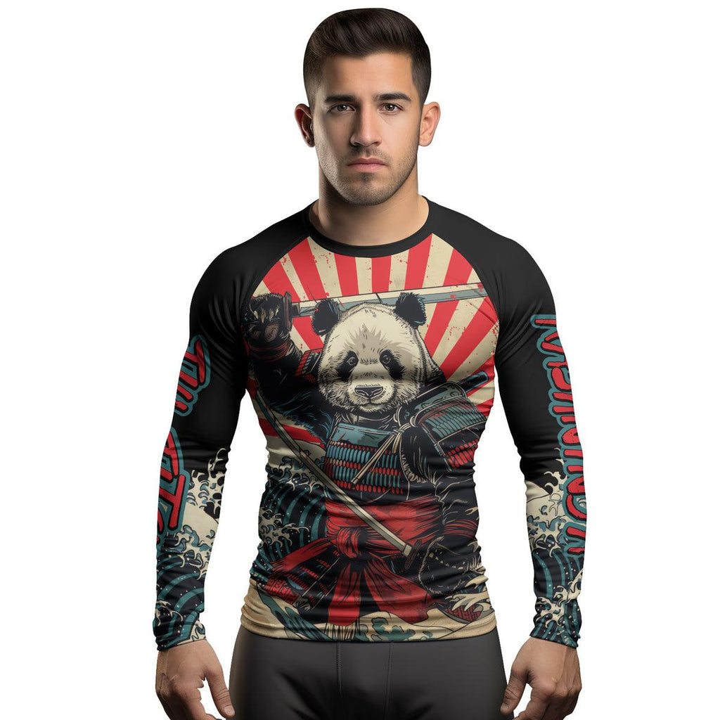 Rashninja Panda Samurai Men's Long Sleeve Rash Guard