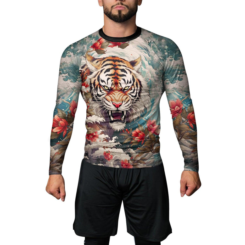 Rashninja Wild Freedom Tiger Men's Long Sleeve Rash Guard