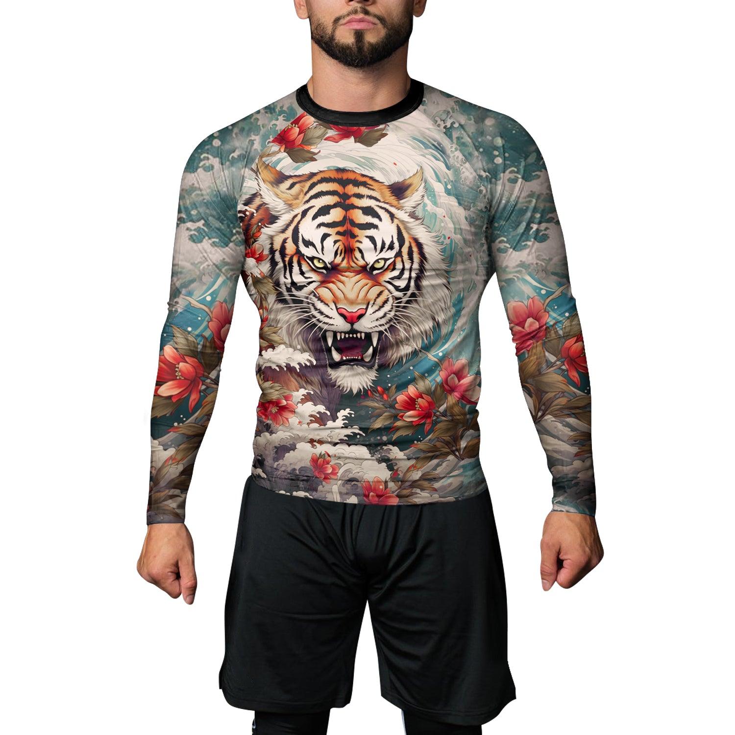 Rashninja Wild Freedom Tiger Men's Long Sleeve Rash Guard