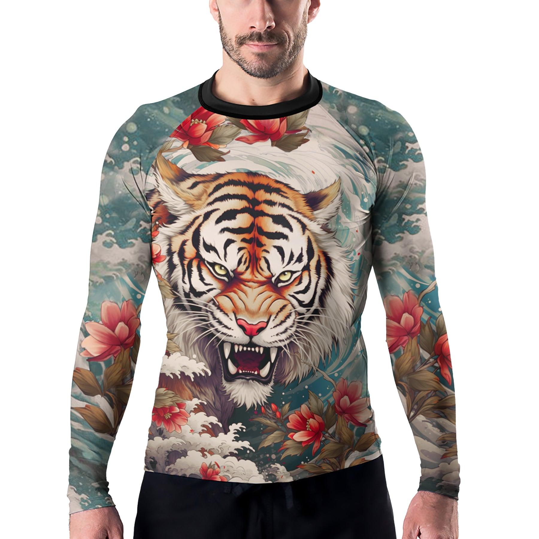 Rashninja Wild Freedom Tiger Men's Long Sleeve Rash Guard