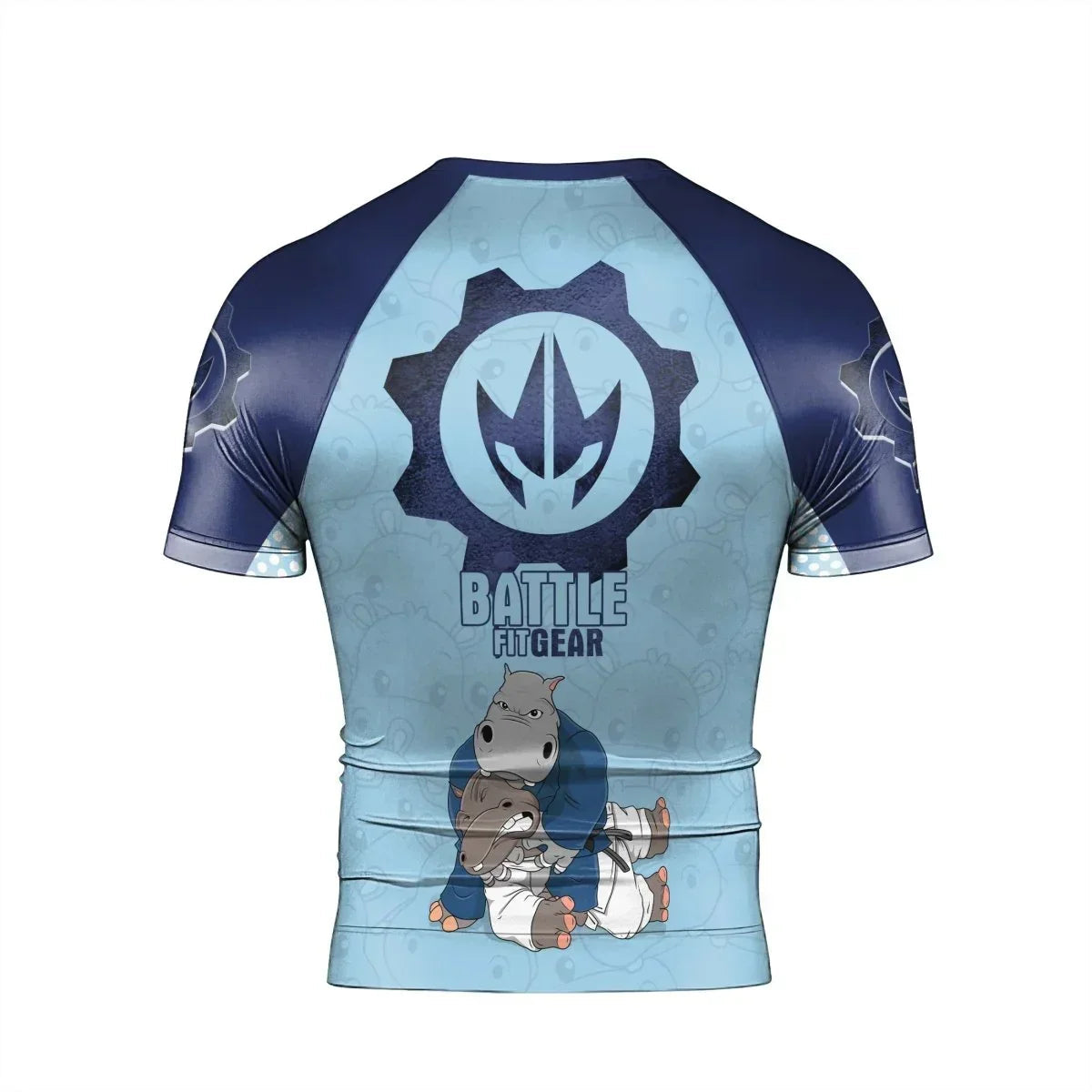 Moo Deng Hippo Choke Men's Short Sleeve Rash Guard