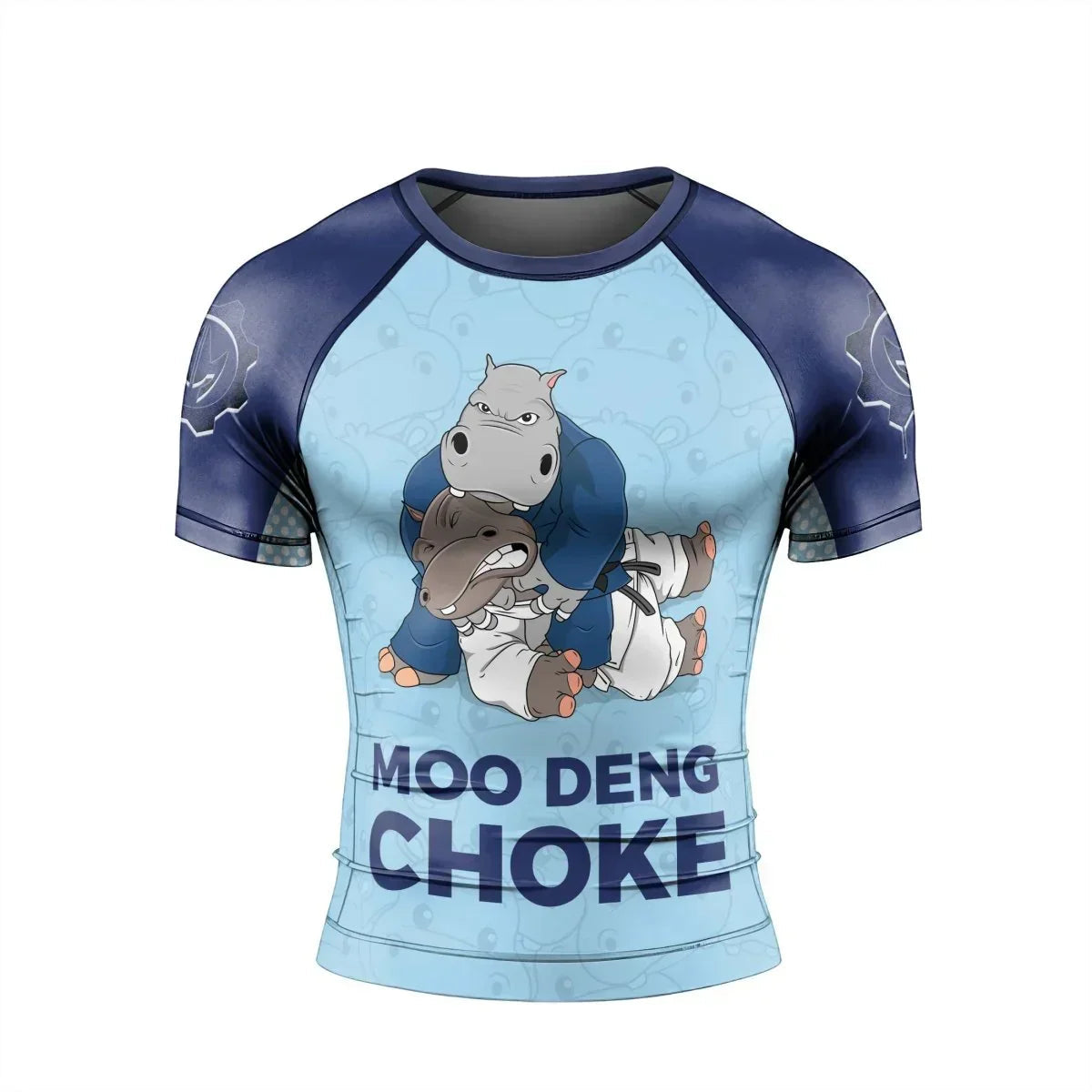 Moo Deng Hippo Choke Men's Short Sleeve Rash Guard