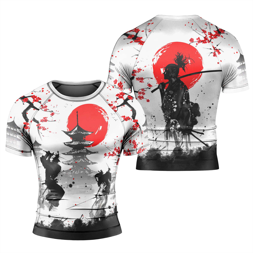 Musashi Versus Kojiro Men's Short Sleeve Rash Guard