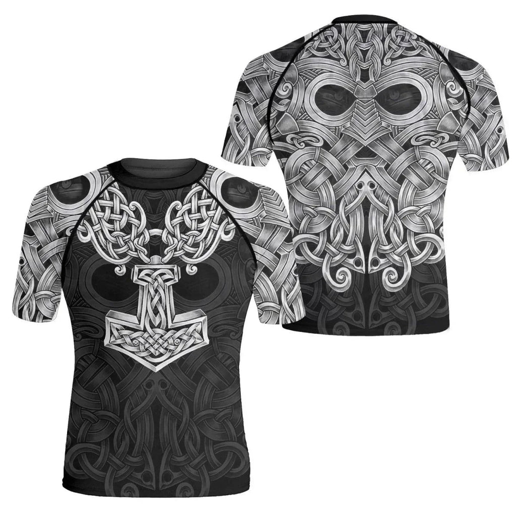 Viking Mjolnir Norse Men's Short Sleeve Rash Guard