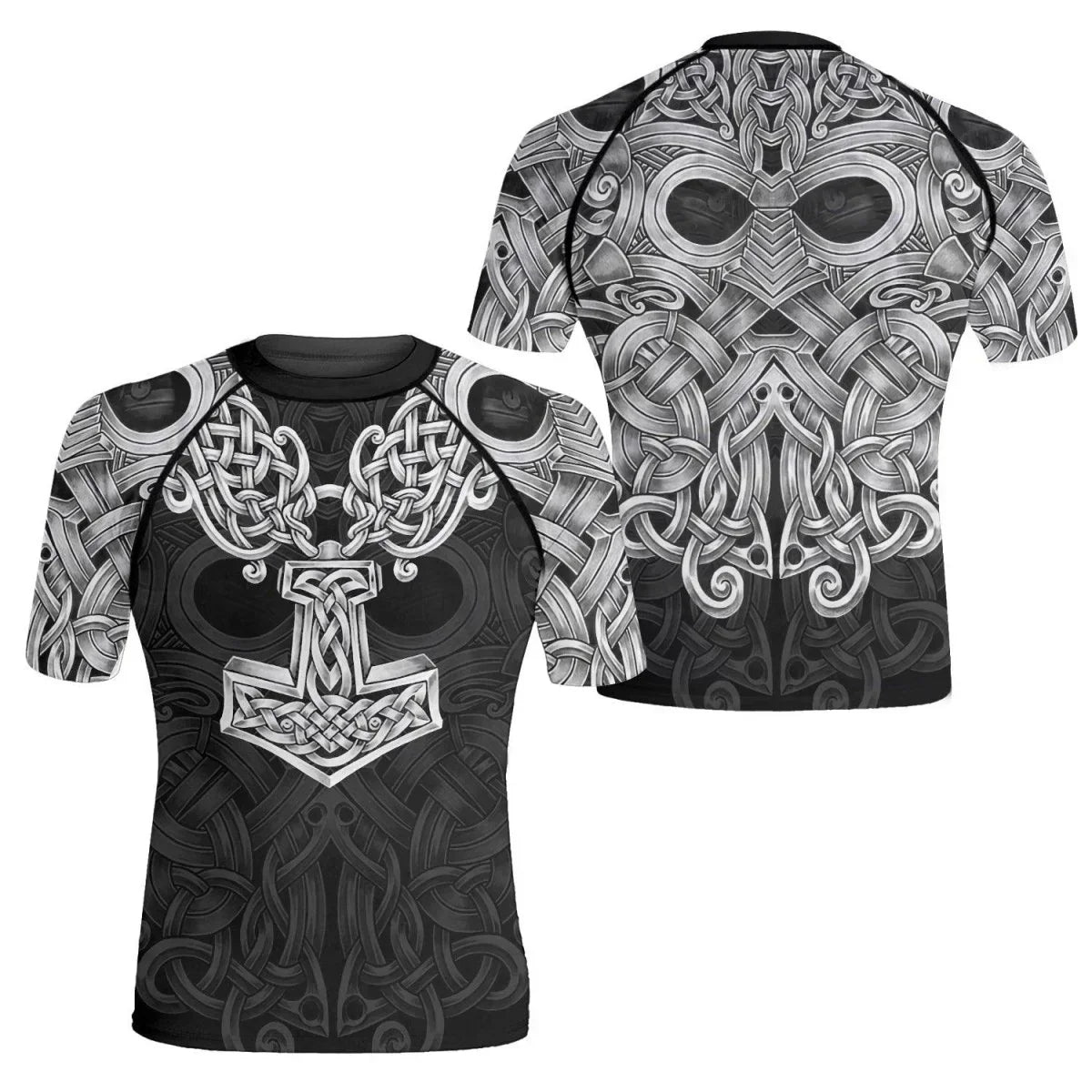 Viking Mjolnir Norse Men's Short Sleeve Rash Guard