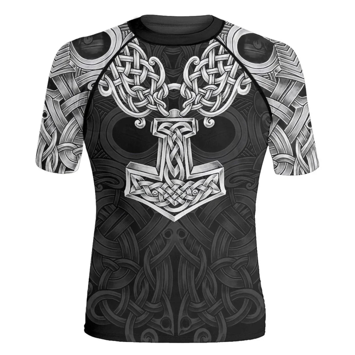 Viking Mjolnir Norse Men's Short Sleeve Rash Guard