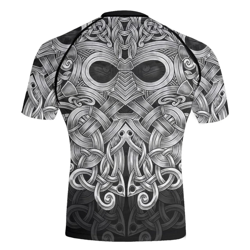Viking Mjolnir Norse Men's Short Sleeve Rash Guard