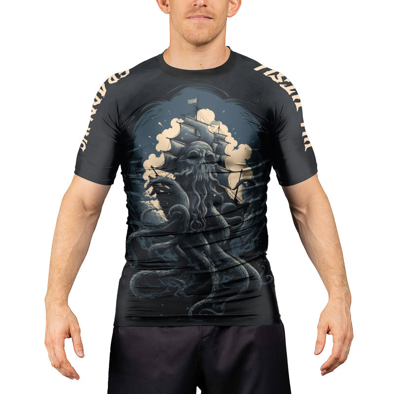 Rashninja Ocean’s Octopus Men's Short Sleeve Rash Guard