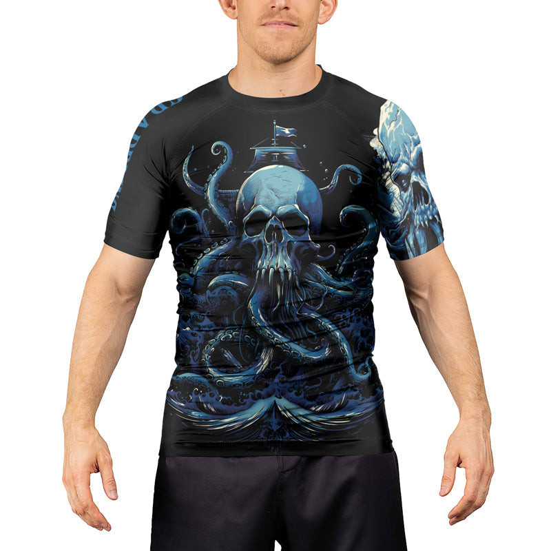 Rashninja Dreadbone Octopus Men's Short Sleeve Rash Guard