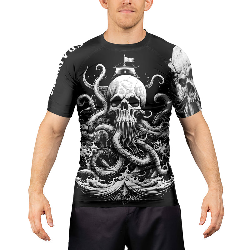 Rashninja Dreadbone Octopus Men's Short Sleeve Rash Guard
