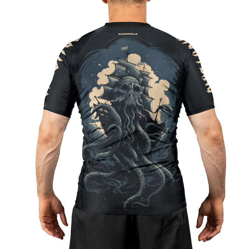 Rashninja Ocean’s Octopus Men's Short Sleeve Rash Guard