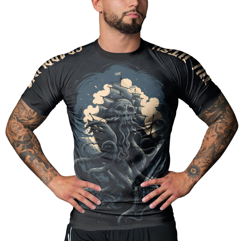 Rashninja Ocean’s Octopus Men's Short Sleeve Rash Guard
