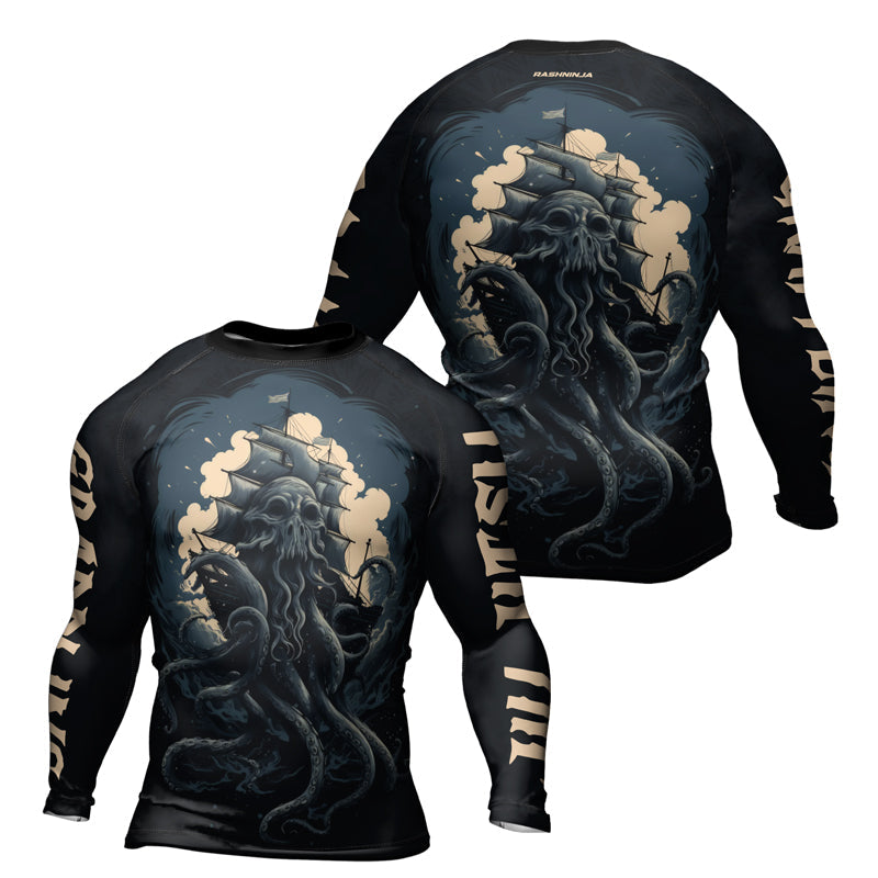 Rashninja Ocean’s Octopus Men's Long Sleeve Rash Guard