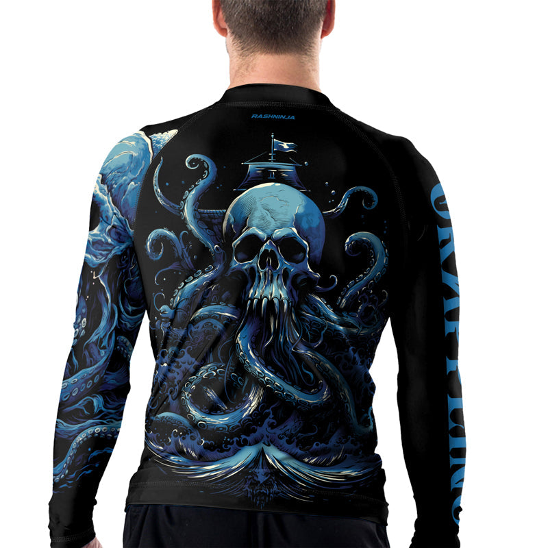 Rashninja Dreadbone Octopus Men's Long Sleeve Rash Guard