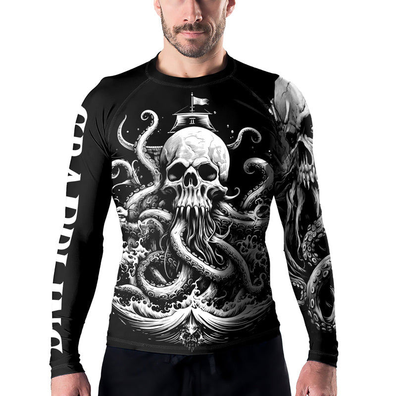Rashninja Dreadbone Octopus Men's Long Sleeve Rash Guard