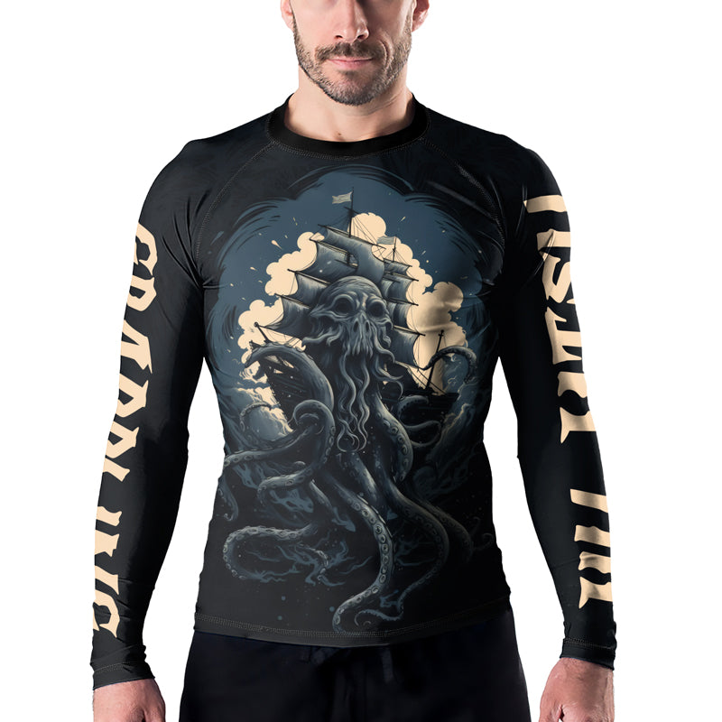 Rashninja Ocean’s Octopus Men's Long Sleeve Rash Guard