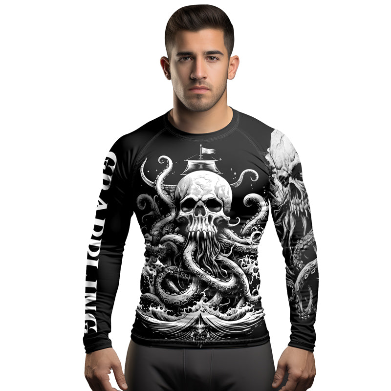 Rashninja Dreadbone Octopus Men's Long Sleeve Rash Guard