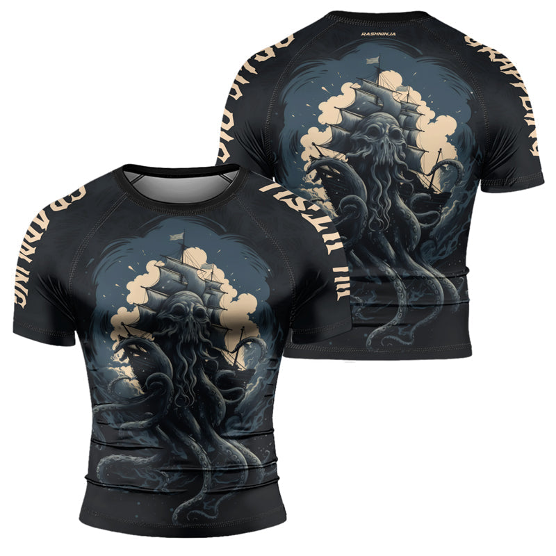 Rashninja Ocean’s Octopus Men's Short Sleeve Rash Guard