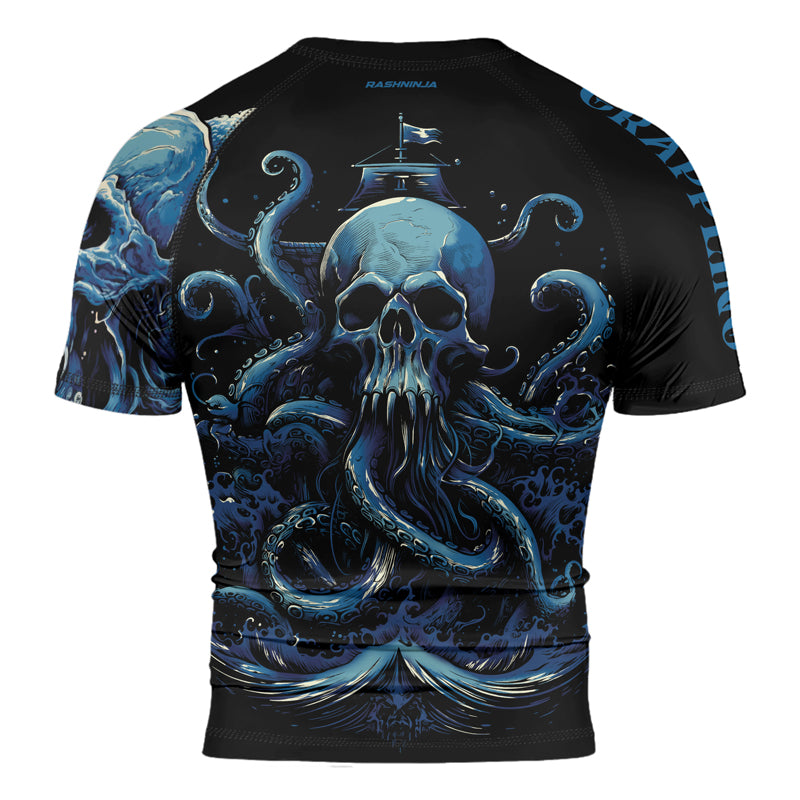Rashninja Dreadbone Octopus Men's Short Sleeve Rash Guard