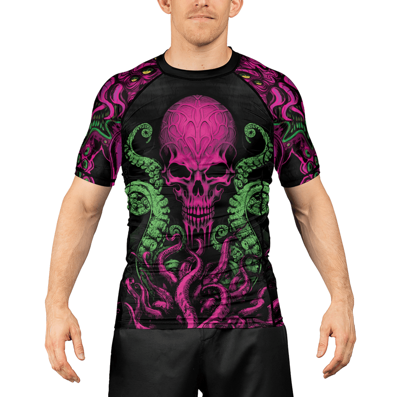 Rashninja Octopus Skull Majesty Men's Short Sleeve Rash Guard
