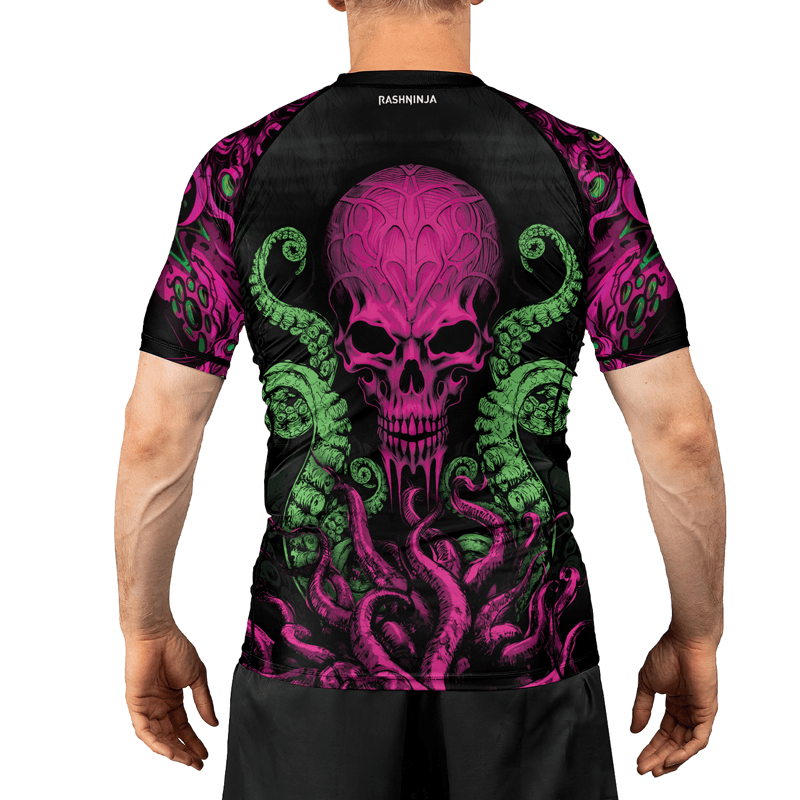 Rashninja Octopus Skull Majesty Men's Short Sleeve Rash Guard