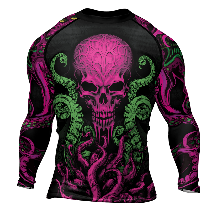 Rashninja Octopus Skull Majesty Men's Long Sleeve Rash Guard