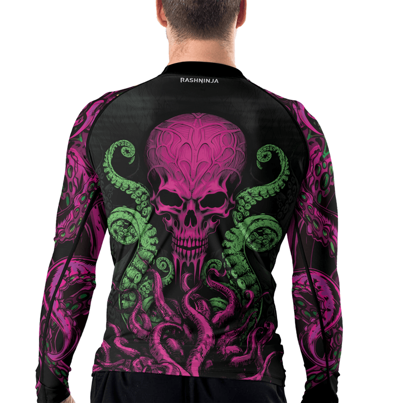 Rashninja Octopus Skull Majesty Men's Long Sleeve Rash Guard