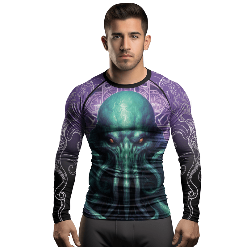 Rashninja Madness Manifest Cthulhu Men's Long Sleeve Rash Guard