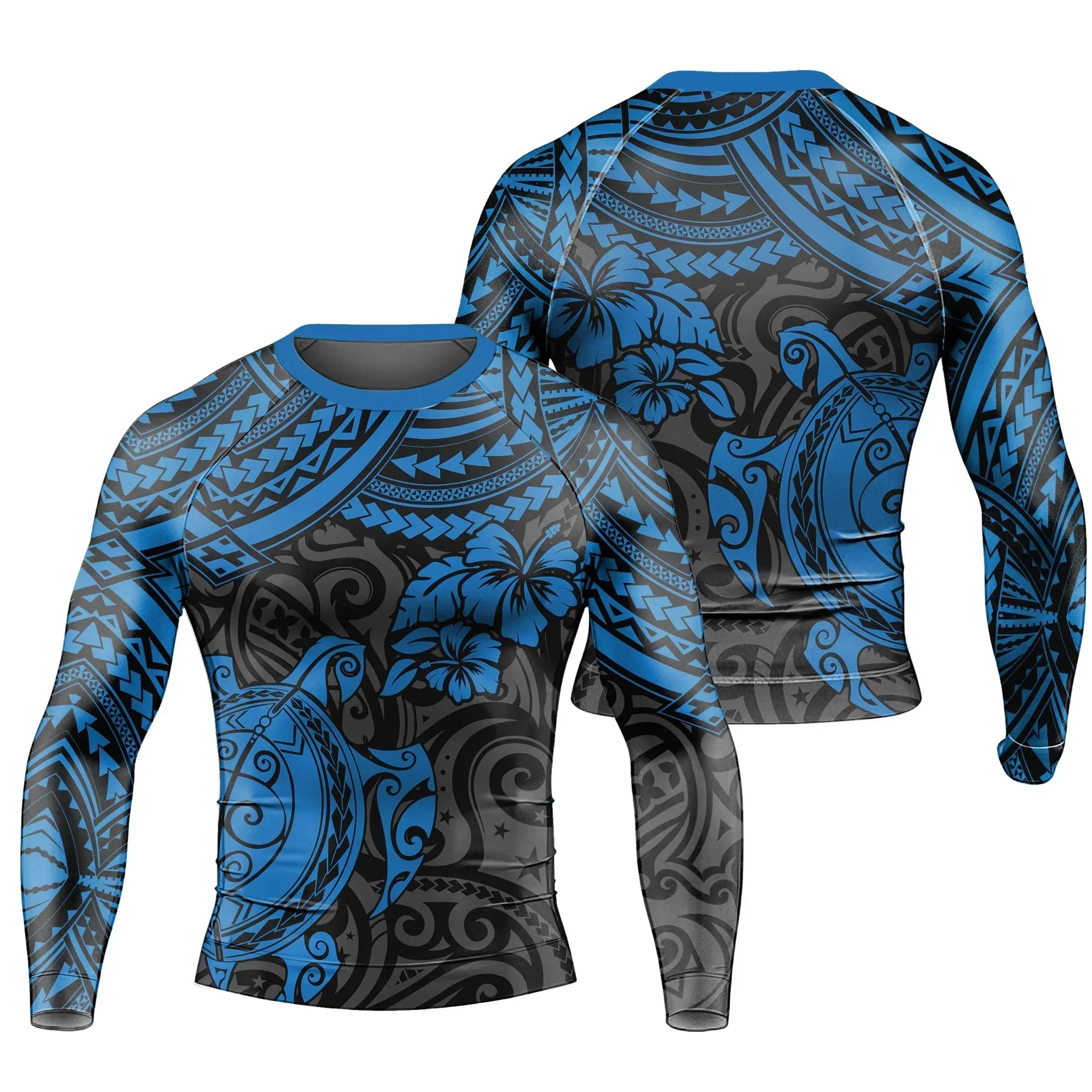 Ocean Honu Tattoo Men's Long Sleeve Rash Guard