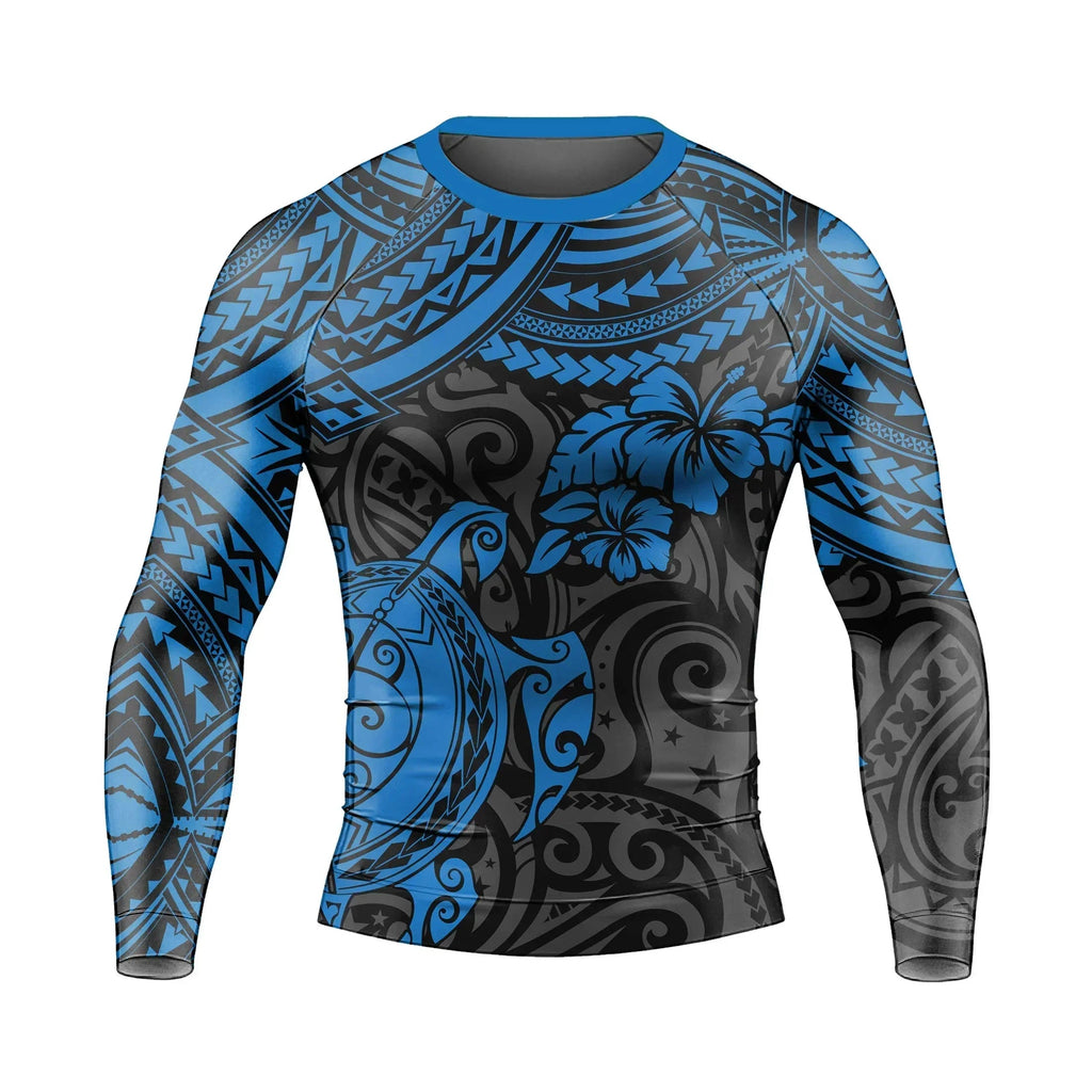 Ocean Honu Tattoo Men's Long Sleeve Rash Guard