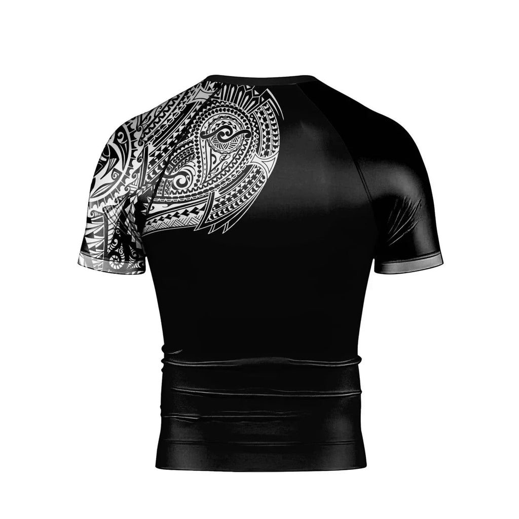 Octopus Tribal Tattoo Men's Short Sleeve Rash Guard
