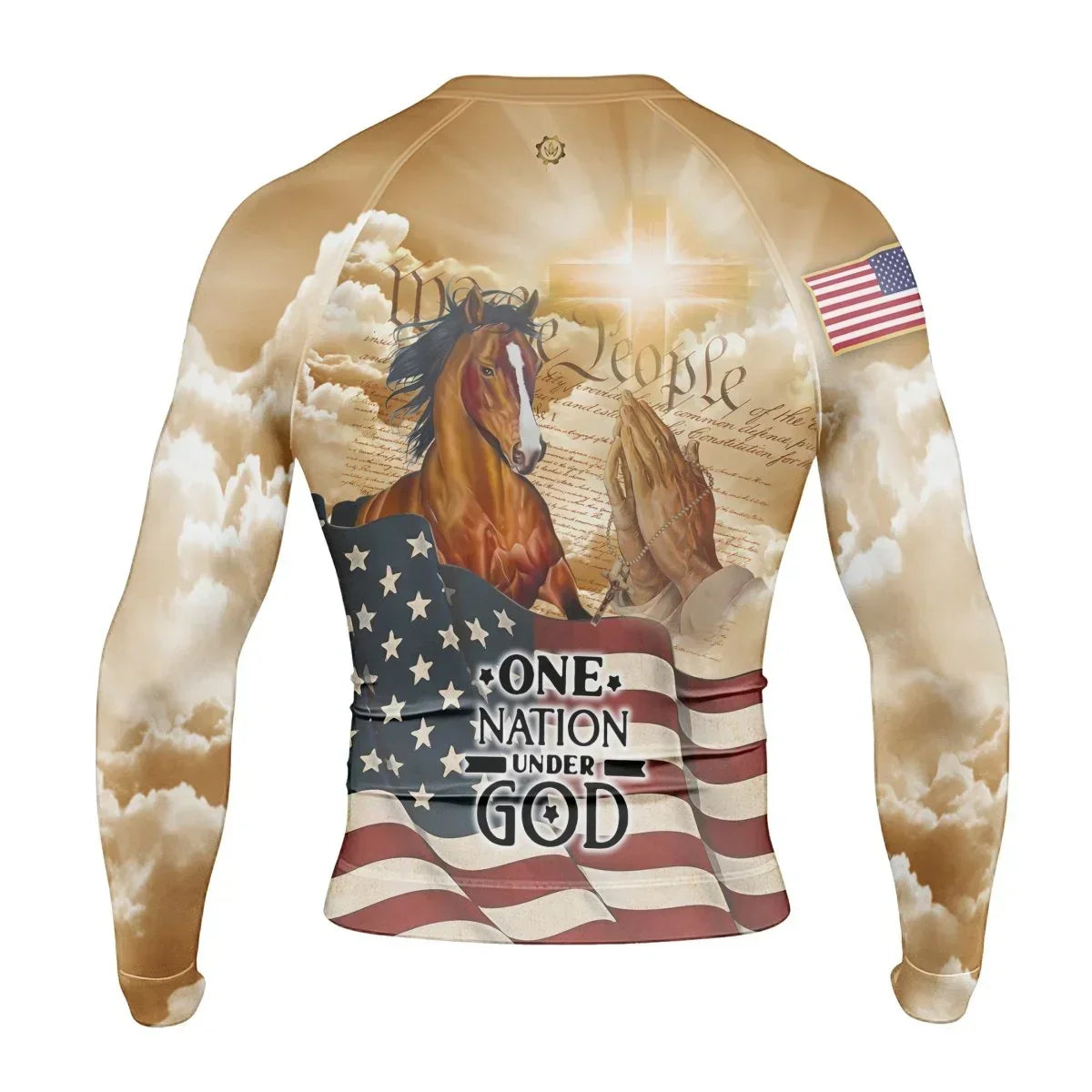 One Nation Under God Men's Long Sleeve Rash Guard