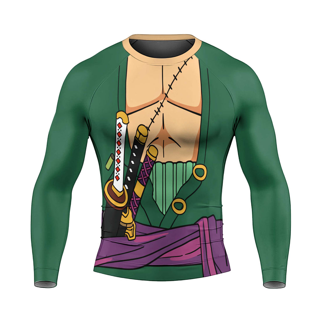 One Piece Zoro Timeskip Men's Long Sleeve Rash Guard