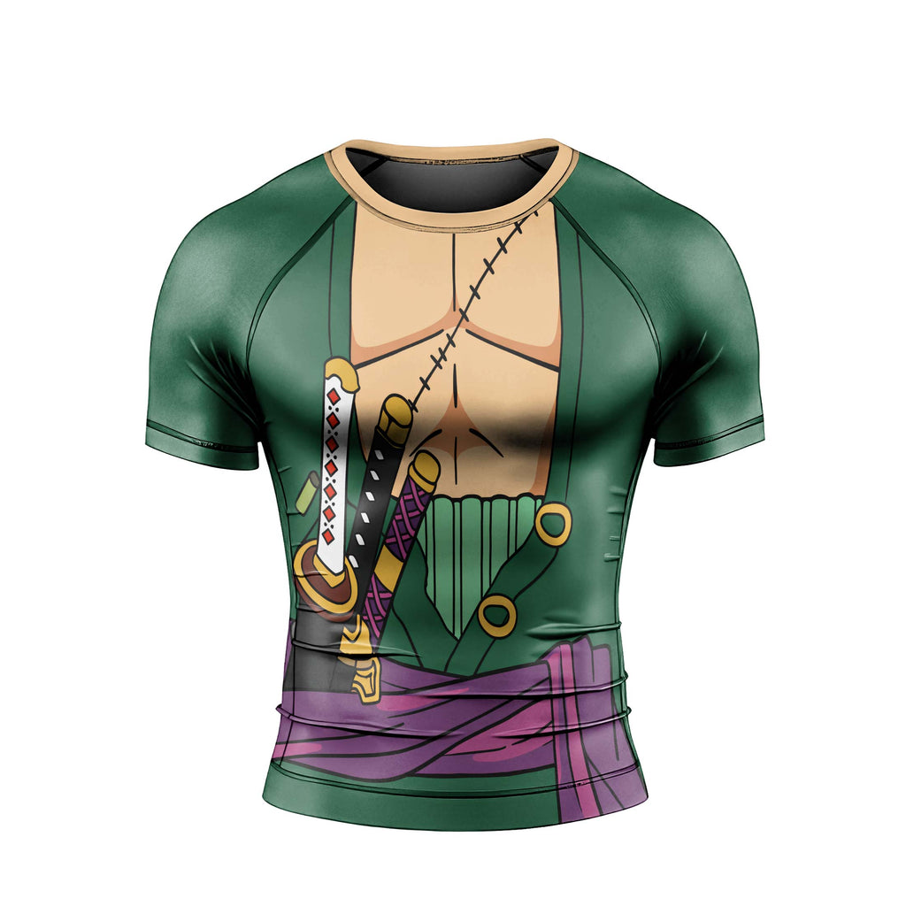 One Piece Zoro Timeskip Men's Short Sleeve Rash Guard